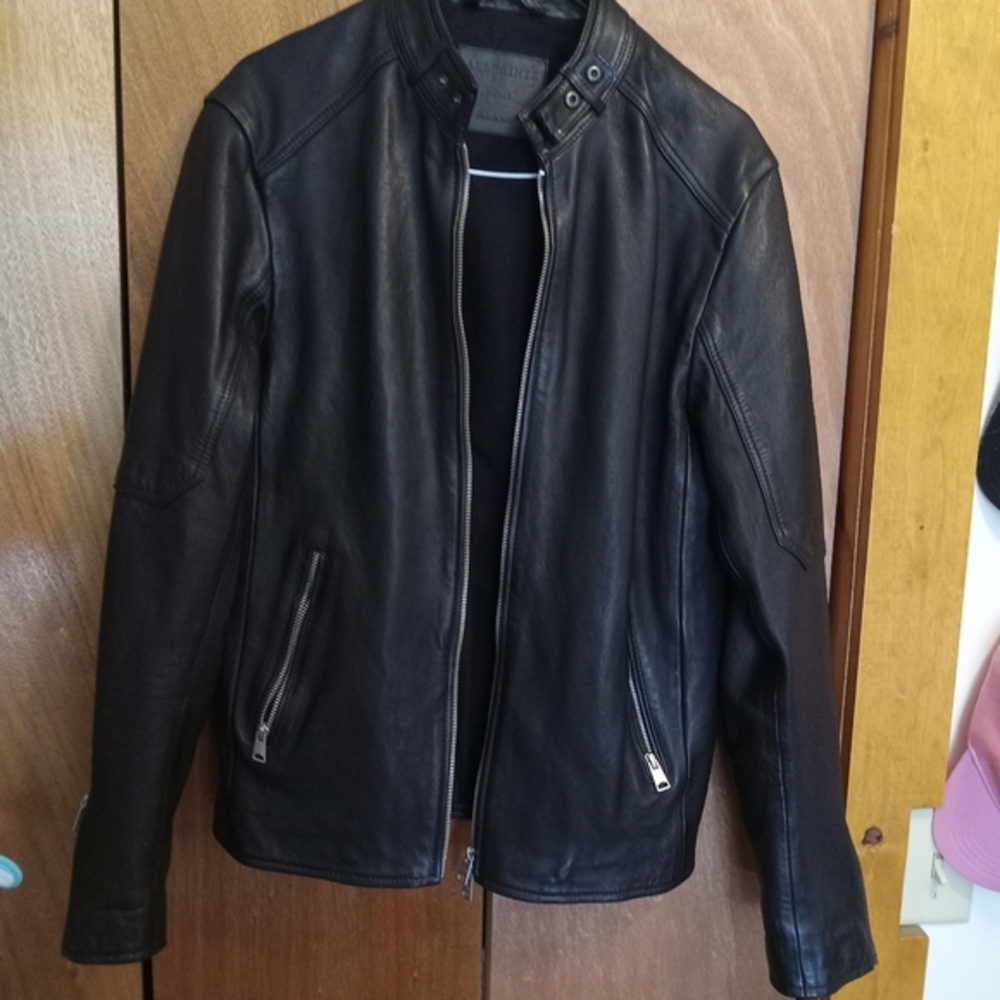 AllSaints Mens Cora Leather Jacket SIZE SMALL